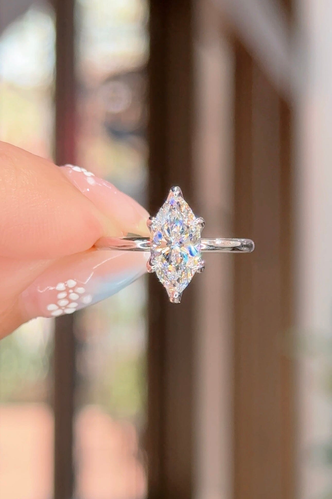 1.52ct D-VS1 Marquise Lab Diamond Caraline Engagement Rings Princess Bride Diamonds 