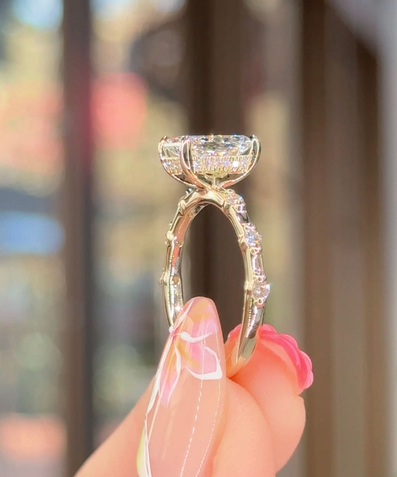 1.52ct D - VS1 Radiant Lab Diamond Daisy - PBD Engagement Rings