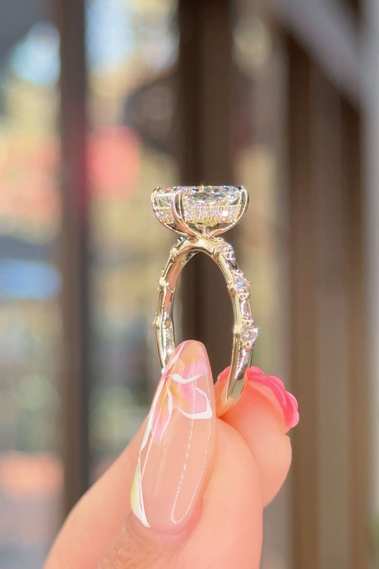 1.52ct D - VS1 Radiant Lab Diamond Daisy - PBD Engagement Rings