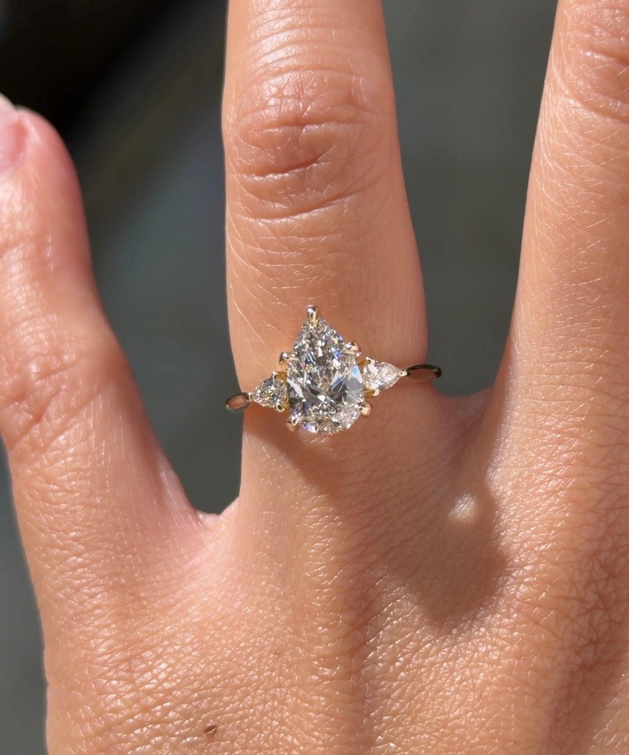 1.52ct D-VVS2 Pear Lab Diamond Petite Gracie - PBD Engagement Rings