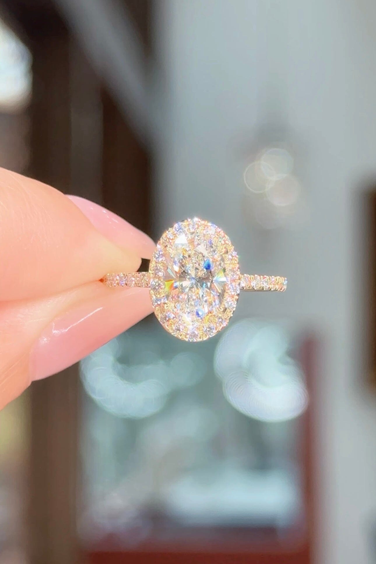 1.52ct E-VS1 Oval Lab Diamond Angela Engagement Rings Princess Bride Diamonds 