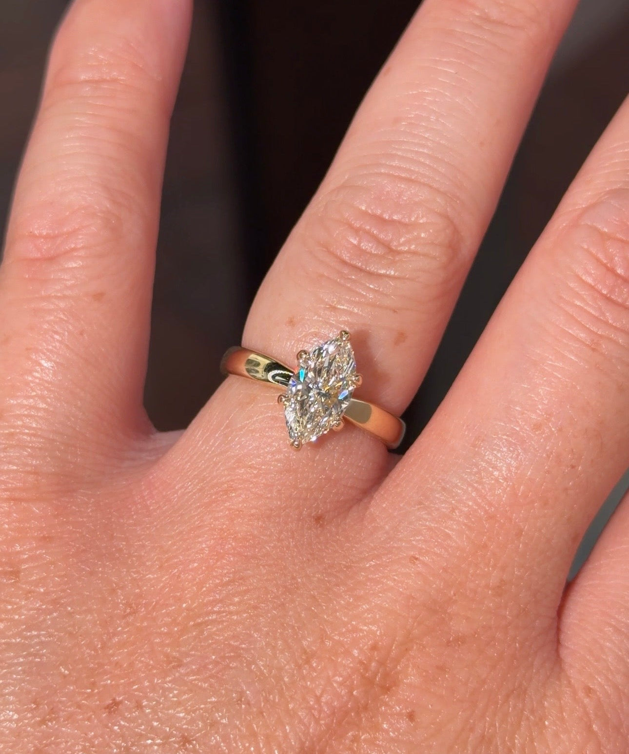 1.52ct F - VVS2 Marquise Lab Diamond Taper Leah - PBD Engagement Rings