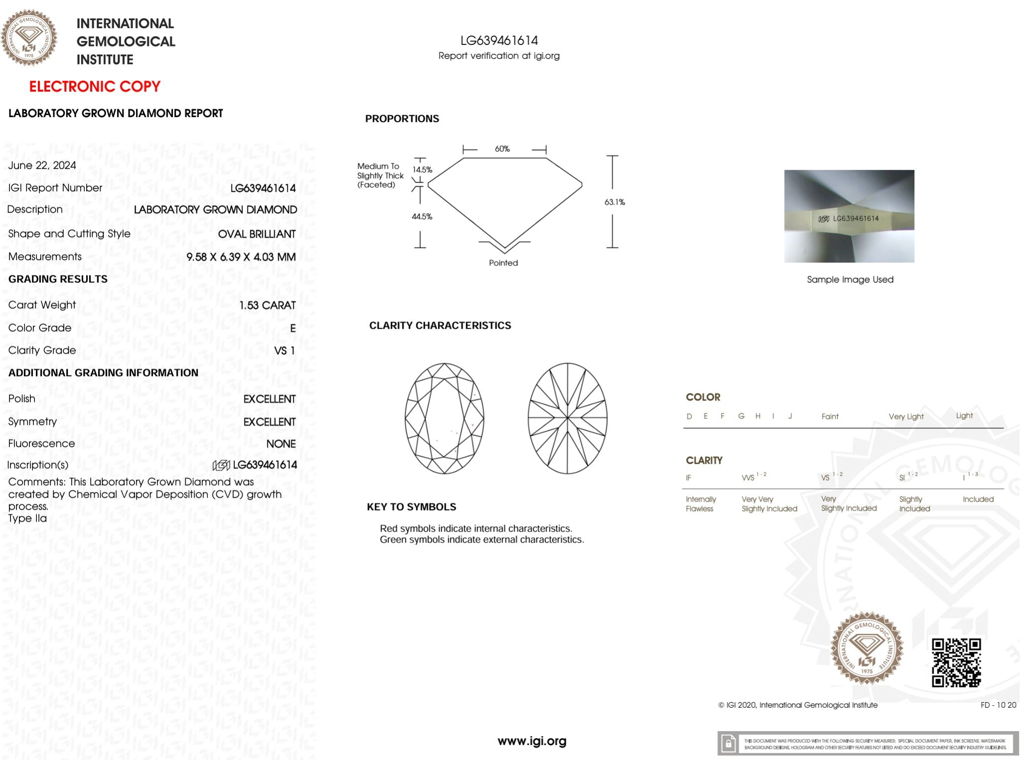 1.53 Carat E-VS1 Oval Lab Grown Diamond - IGI (#50519) Loose Diamond Princess Bride Diamonds 