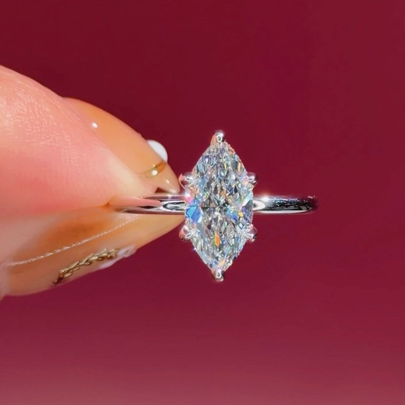 1.53ct D-VS1 Marquise Lab Diamond Leah - PBD Engagement Rings