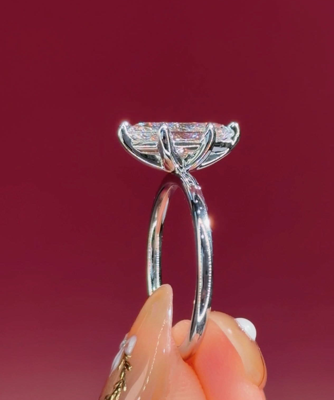 1.53ct D-VS1 Marquise Lab Diamond Leah - PBD Engagement Rings