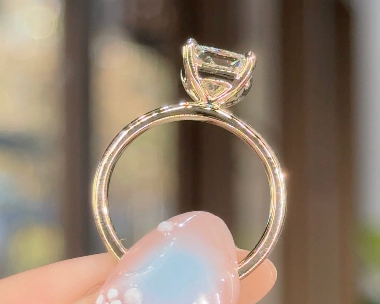 1.53ct D-VS1 Princess Lab Diamond Leah Engagement Rings Princess Bride Diamonds 