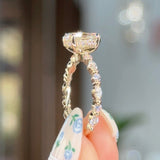 1.53ct E-VS1 Oval Lab Diamond Rei Engagement Rings Princess Bride Diamonds 