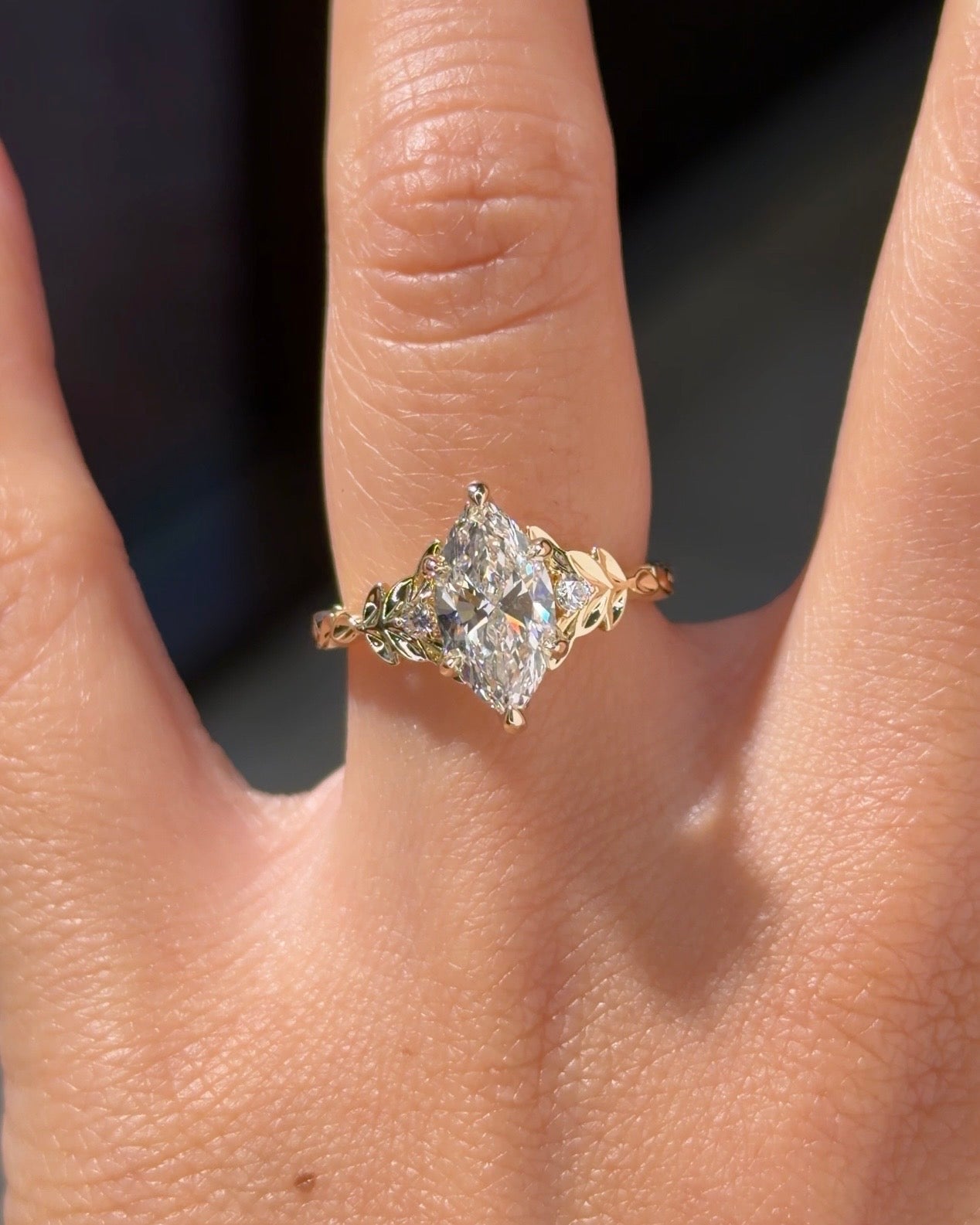 1.53ct E-VVS2 Marquise Lab Diamond Arwen - PBD Engagement Rings