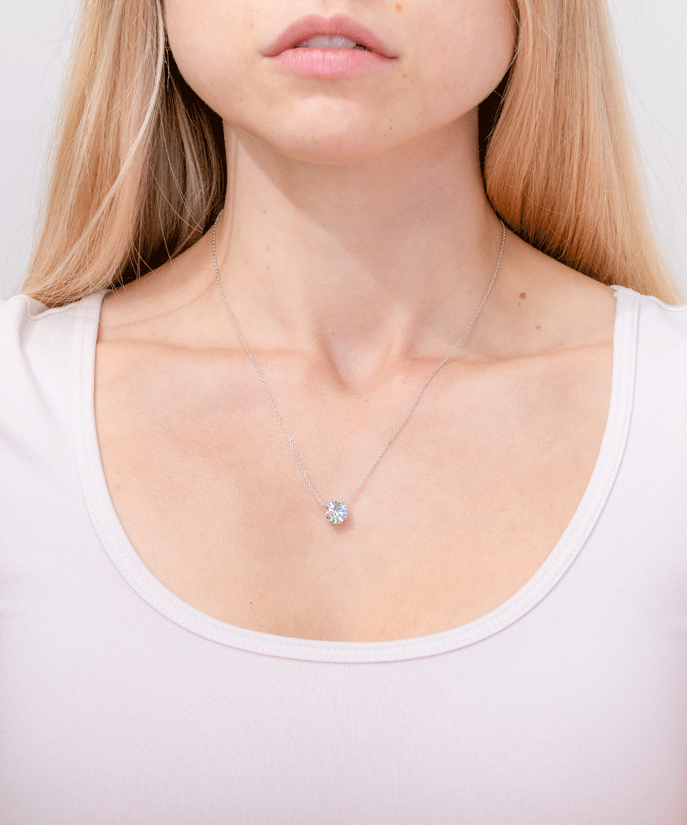 1.53ct F-VS1 Round Lab Diamond 14k White Gold Pendant Necklaces Princess Bride Diamonds 