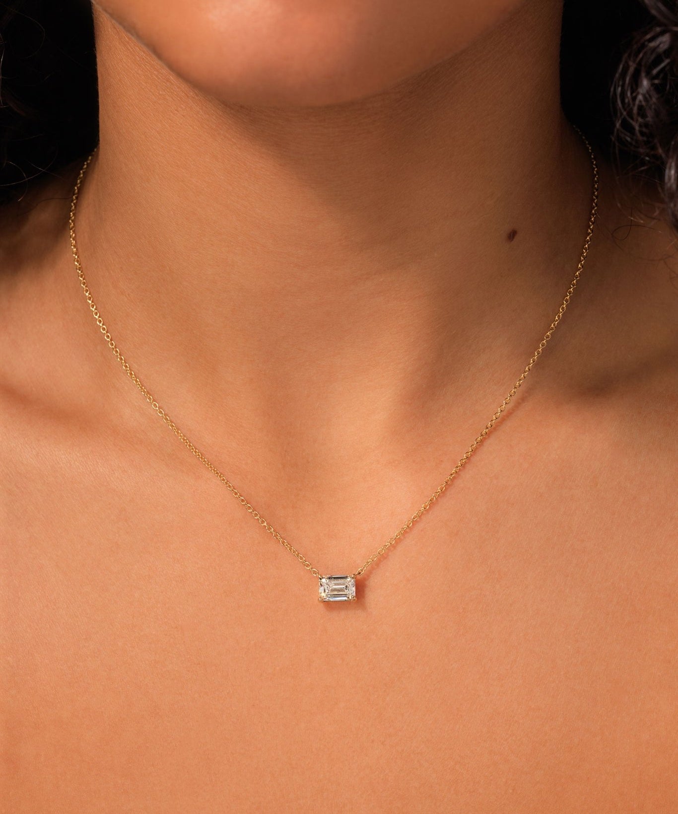 1.53ct F - VVS2 Brandi Emerald Necklace - PBD Necklaces