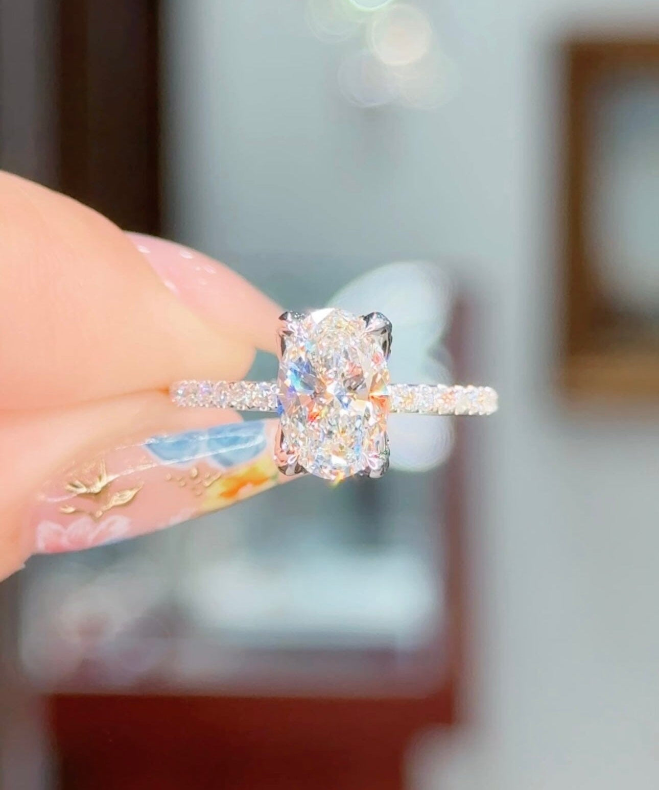 1.54ct D-VS1 Oval Lab Diamond Samantha Engagement Rings Princess Bride Diamonds 