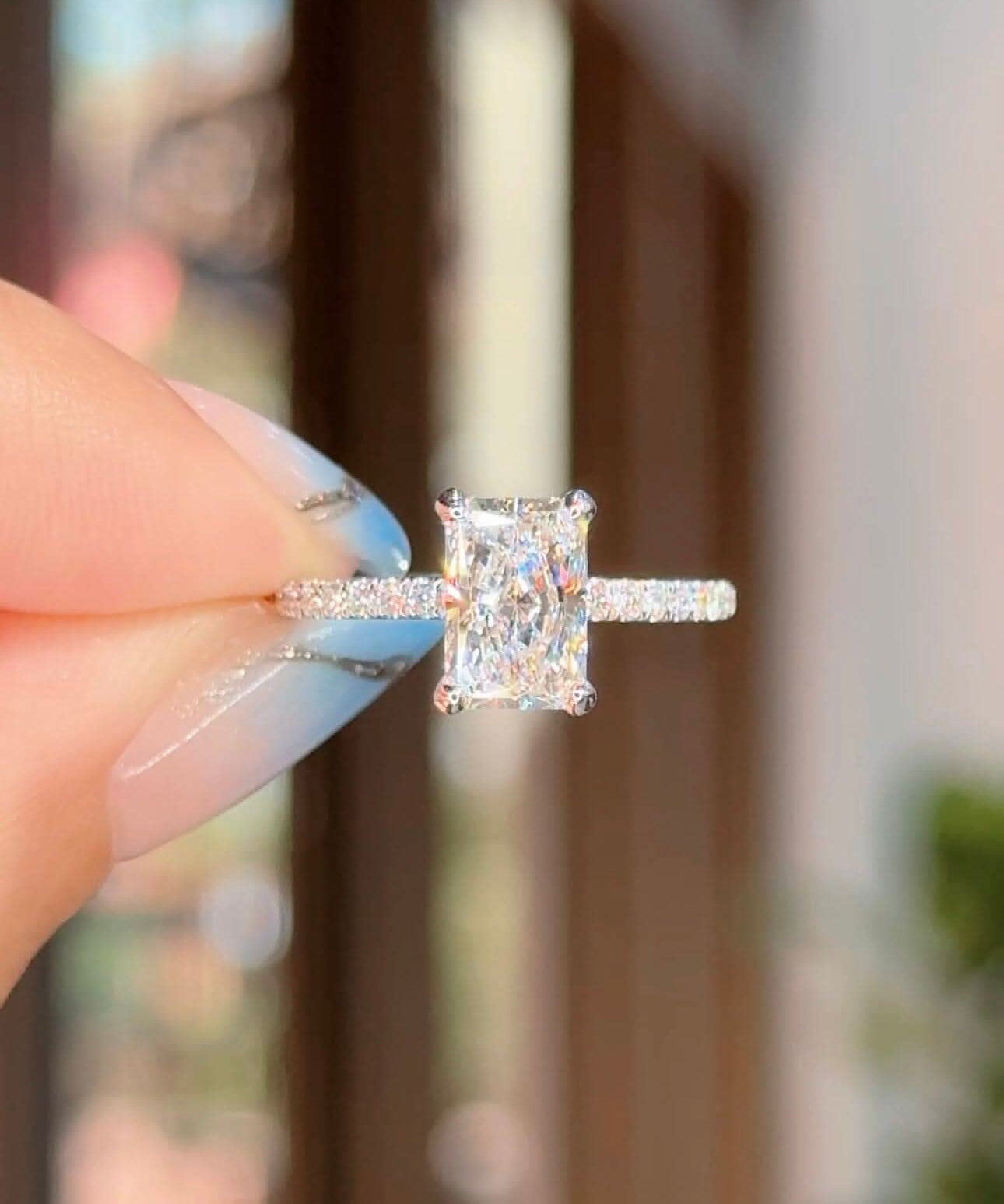 1.54ct D - VS1 Radiant Lab Diamond Stephanie - PBD Engagement Rings