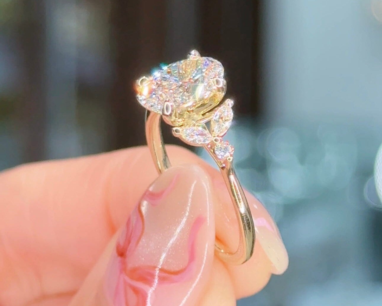 1.54ct F-VS1 Oval Lab Diamond Sarah Engagement Rings Princess Bride Diamonds 
