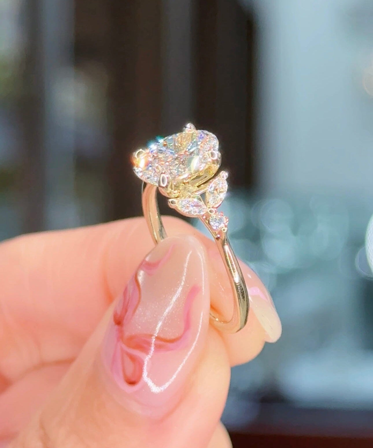 1.54ct F-VS1 Oval Lab Diamond Sarah Engagement Rings Princess Bride Diamonds 