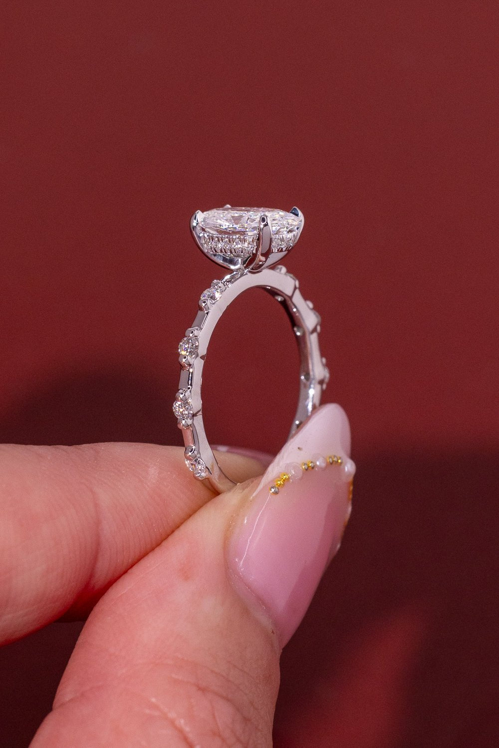 1.55ct D - VVS1 Oval Lab Diamond Daisy - PBD Engagement Rings