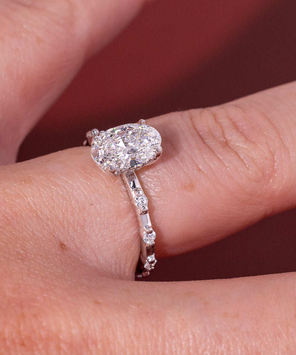 1.55ct D - VVS1 Oval Lab Diamond Daisy - PBD Engagement Rings