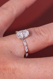 1.55ct D - VVS1 Oval Lab Diamond Daisy - PBD Engagement Rings