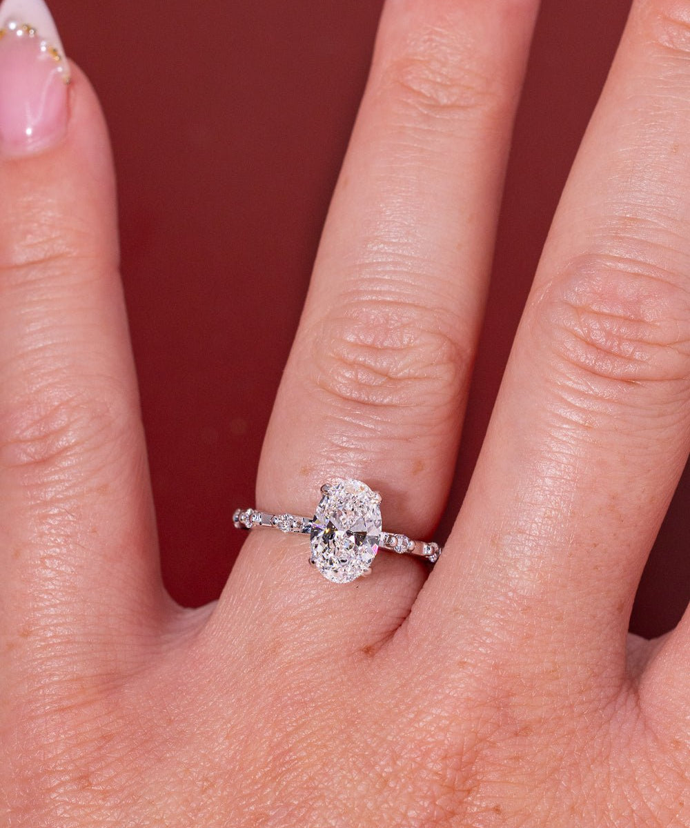 1.55ct D - VVS1 Oval Lab Diamond Daisy - PBD Engagement Rings