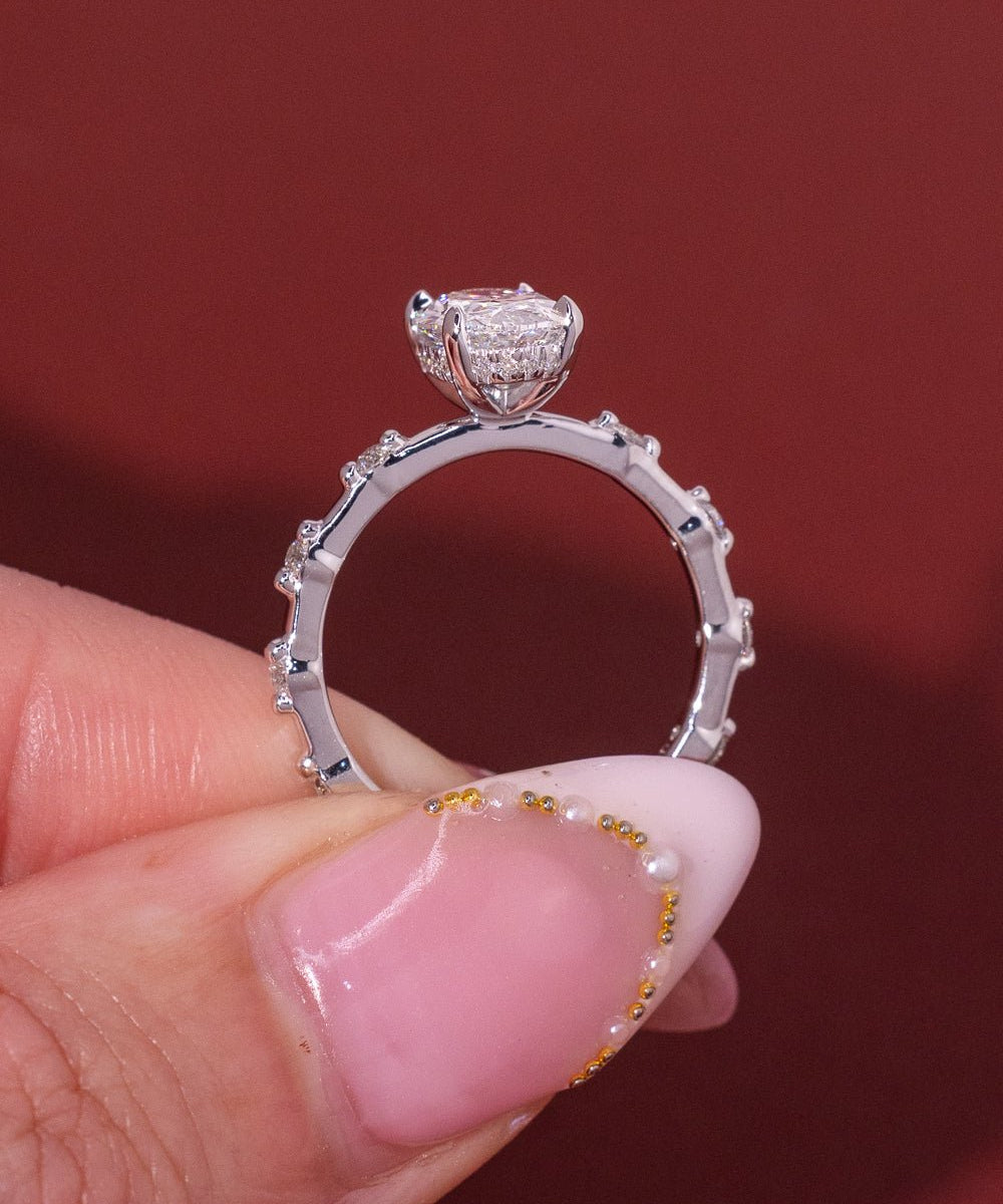 1.55ct D - VVS1 Oval Lab Diamond Daisy - PBD Engagement Rings
