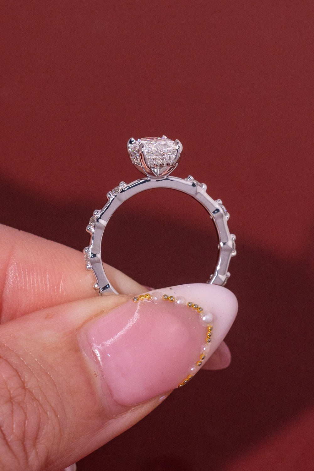 1.55ct D - VVS1 Oval Lab Diamond Daisy - PBD Engagement Rings