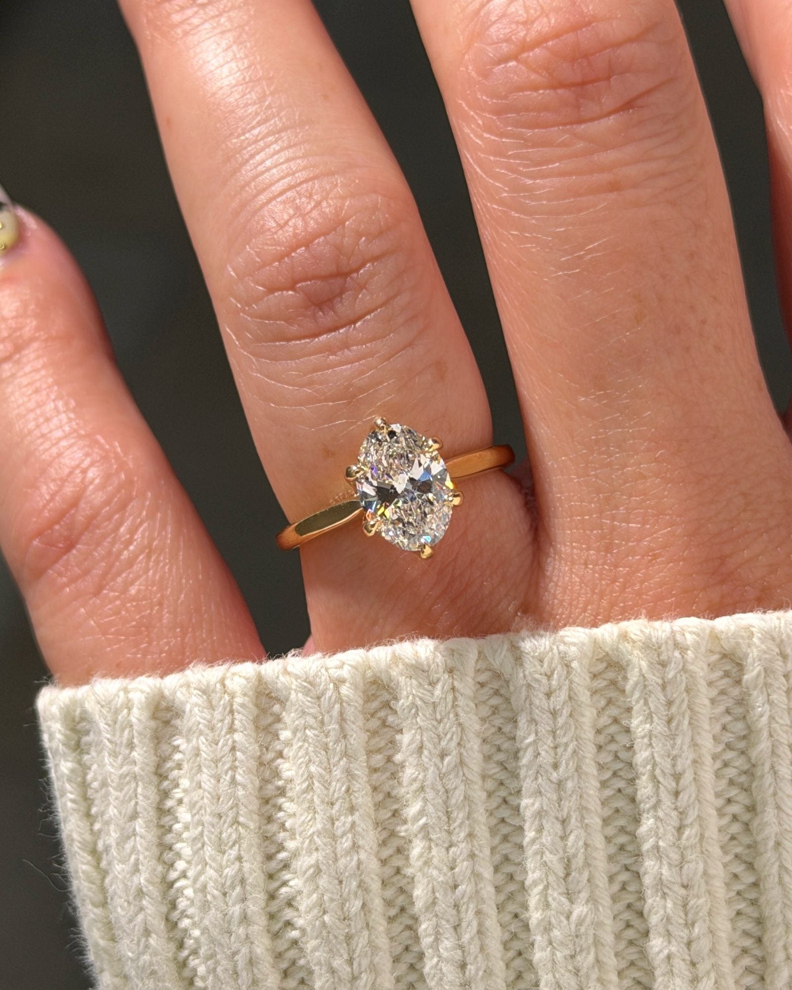 1.57ct D-VS1 Oval Lab Diamond Victoria - PBD Engagement Rings