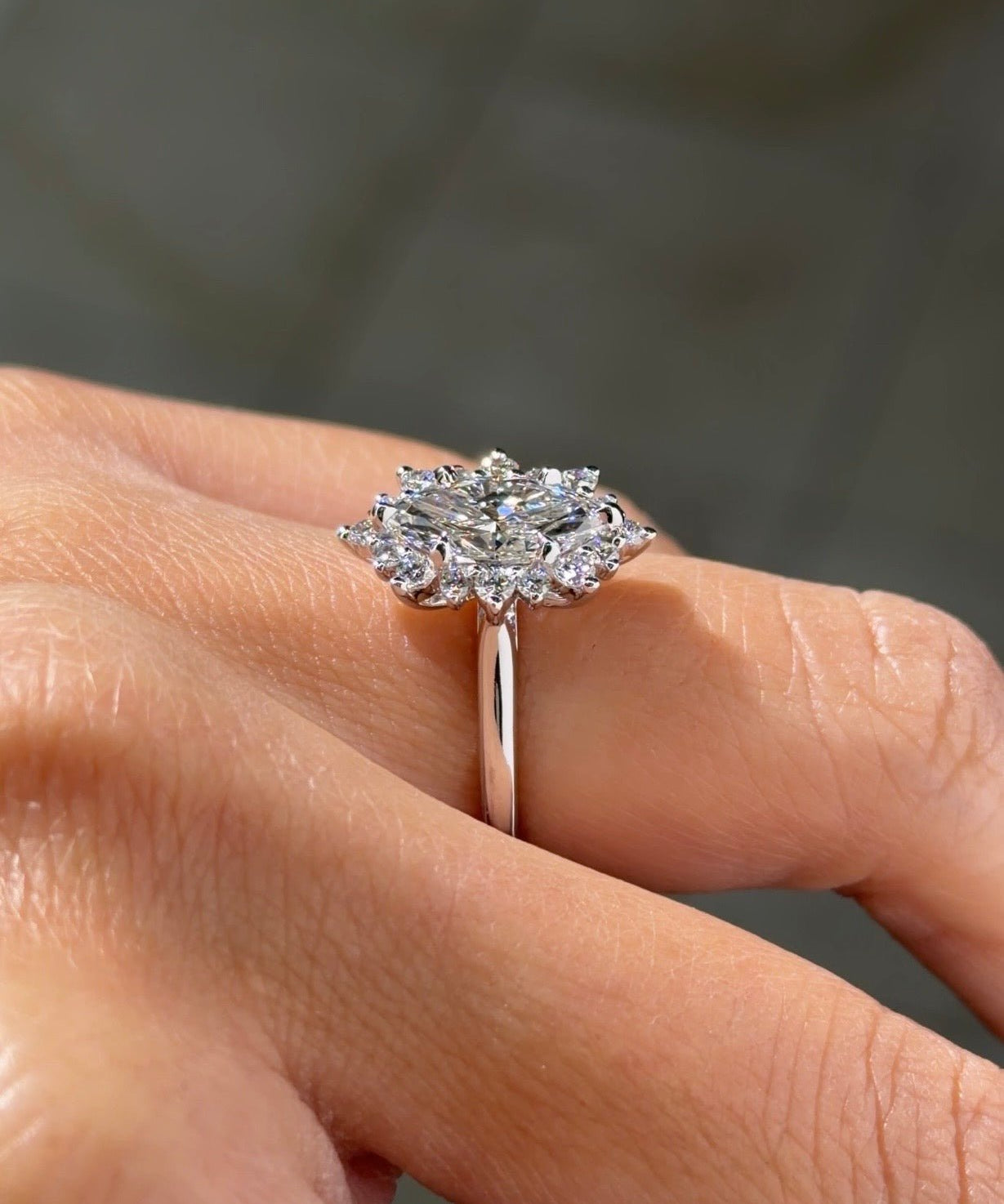 1.57ct F-VVS2 Marquise Lab Diamond Duchess - PBD Engagement Rings