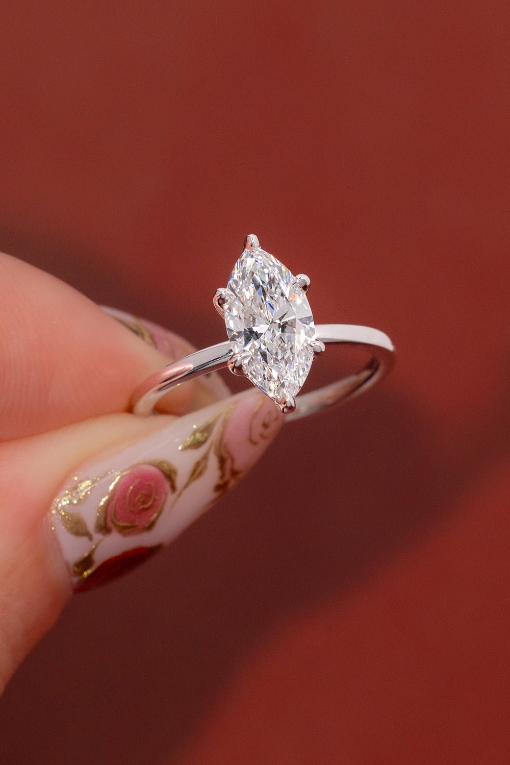 1.59ct E - VVS2 Marquise Lab Diamond Leah - PBD Engagement Rings