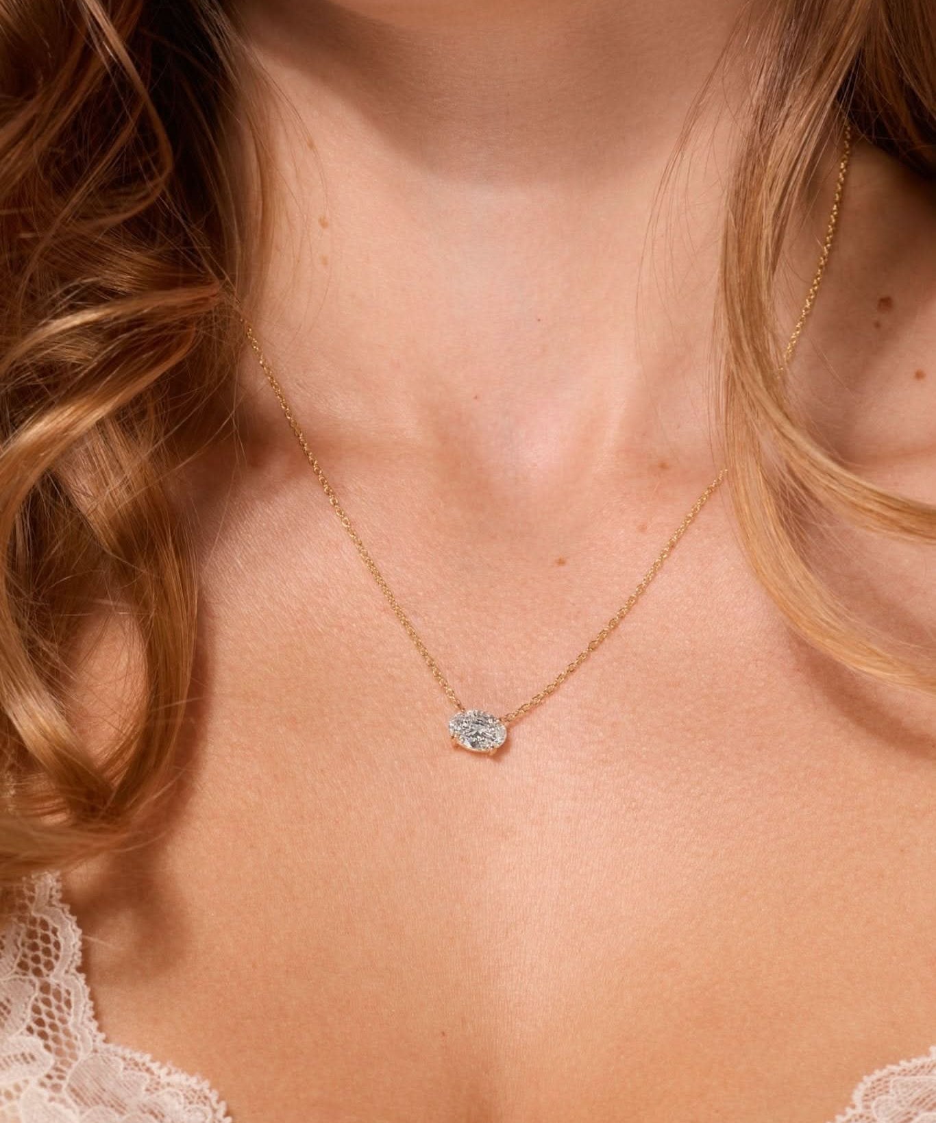 1.5ct East West Oval Brandi Necklace - PBD Necklaces