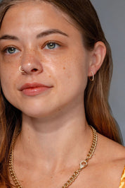 15mm Floating Diamond Hoops 14k Yellow Gold - PBD Earrings