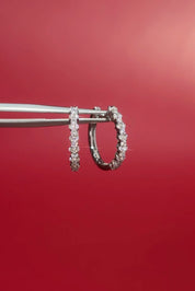 15mm Wavy Pavé Hoops White Gold - PBD Earrings