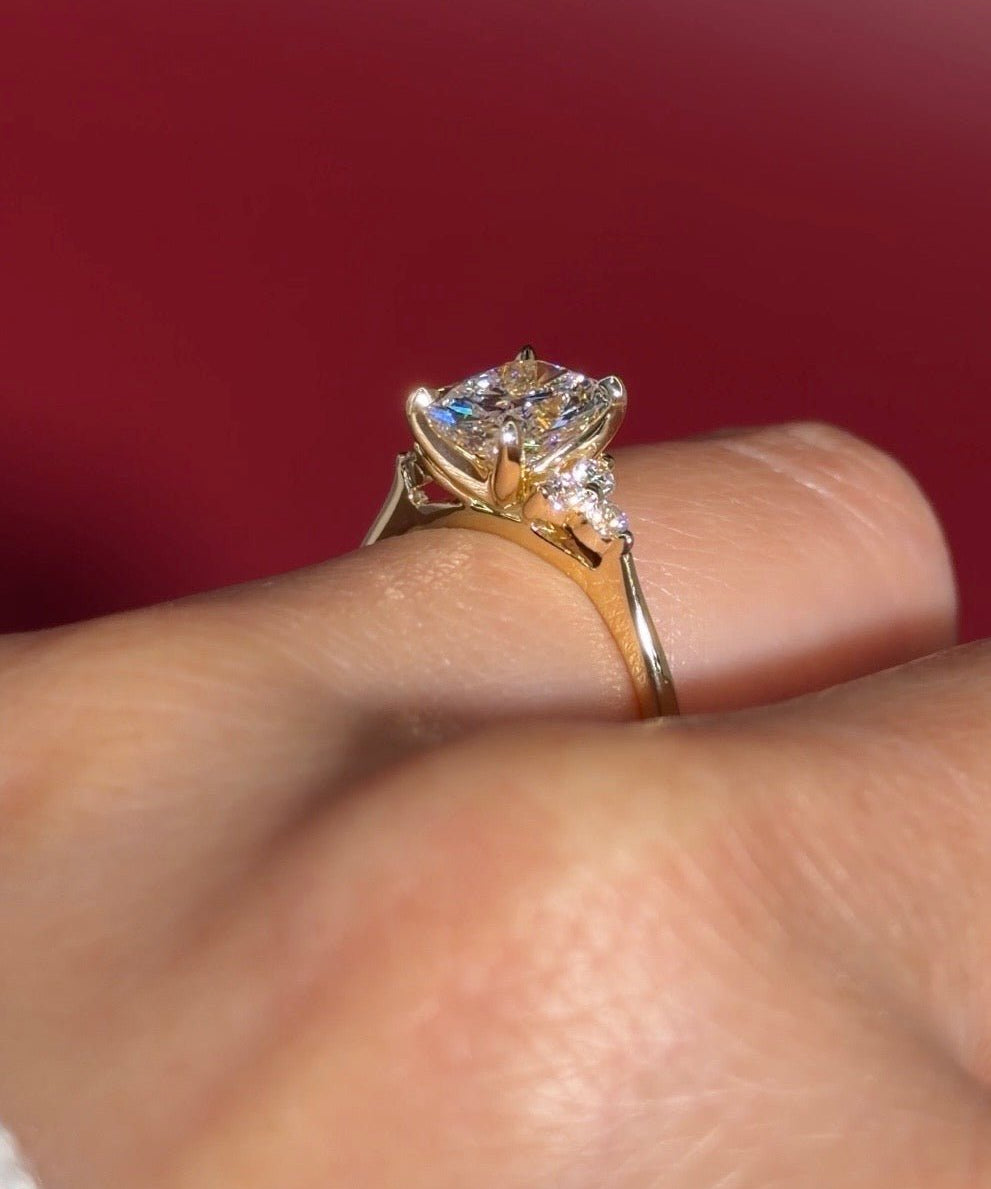 1.60ct D - VS1 Cushion Lab Diamond Lindsey - PBD Engagement Rings