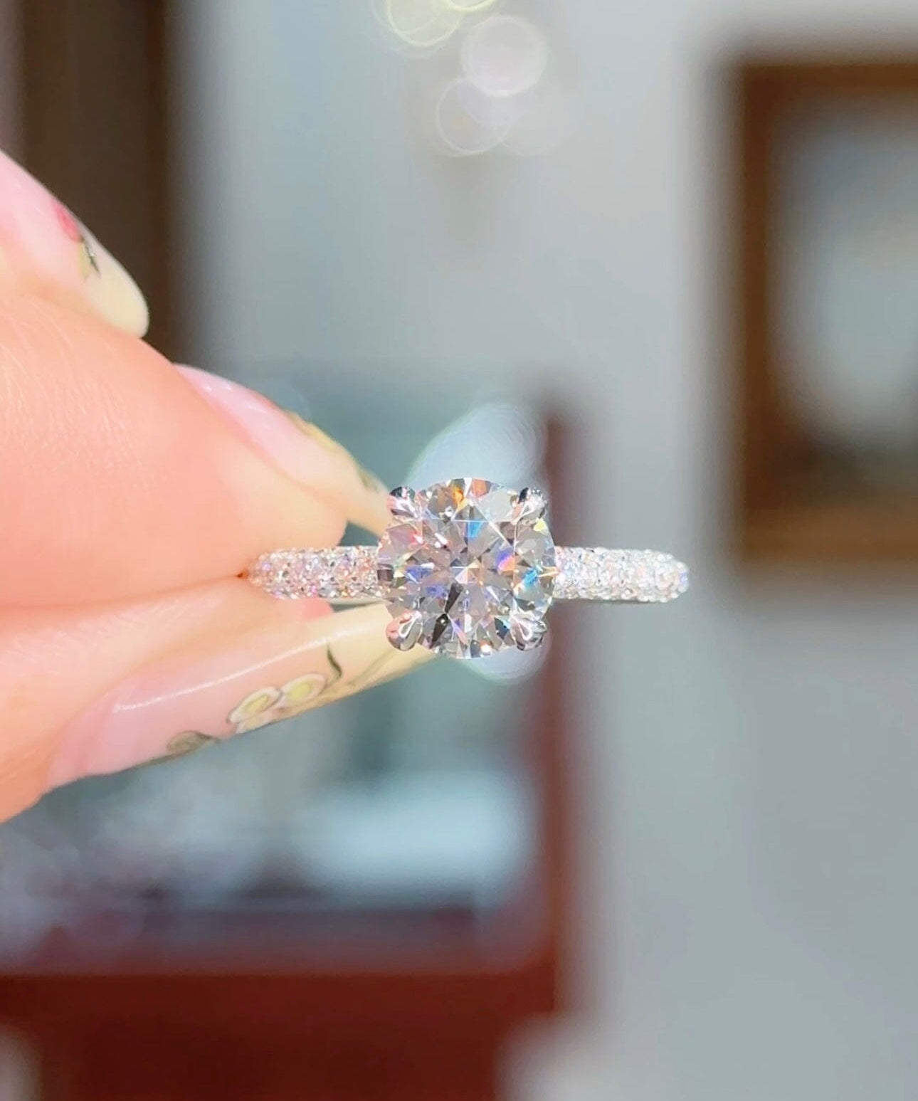 1.62ct F-VS1 Round Lab Diamond Christina Engagement Rings Princess Bride Diamonds 