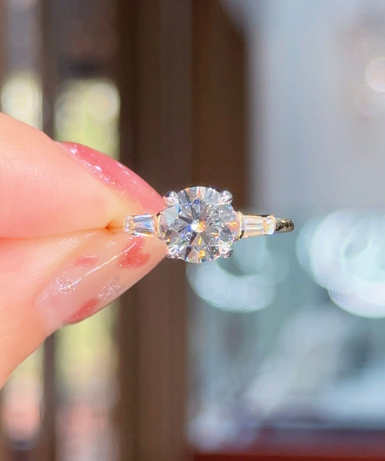 1.66ct E-VS1 Round Lab Diamond Emma Engagement Rings Princess Bride Diamonds 