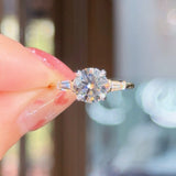 1.66ct E-VS1 Round Lab Diamond Emma Engagement Rings Princess Bride Diamonds 