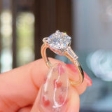 1.66ct E-VS1 Round Lab Diamond Emma Engagement Rings Princess Bride Diamonds 