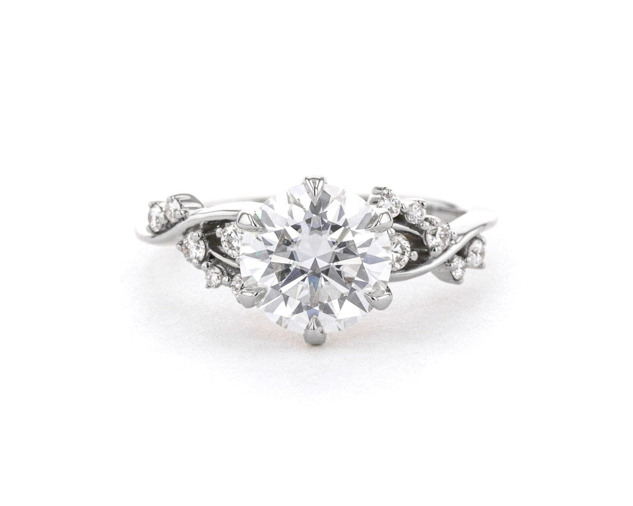 1.6mm Ariel Round Engagement Rings Princess Bride Diamonds 