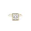 1.6mm Ava Princess High Polish Bezel Engagement Rings Princess Bride Diamonds 