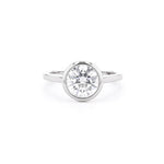 1.6mm Ava Round High Polish Bezel Engagement Rings Princess Bride Diamonds 