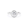 1.6mm Ava Round High Polish Bezel Engagement Rings Princess Bride Diamonds 