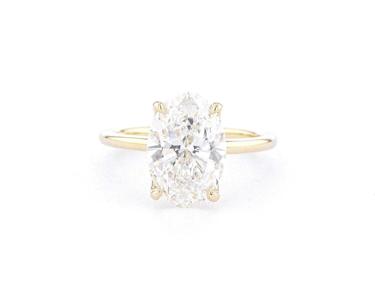 1.6mm Caraline Oval High Polish Engagement Rings Princess Bride Diamonds 