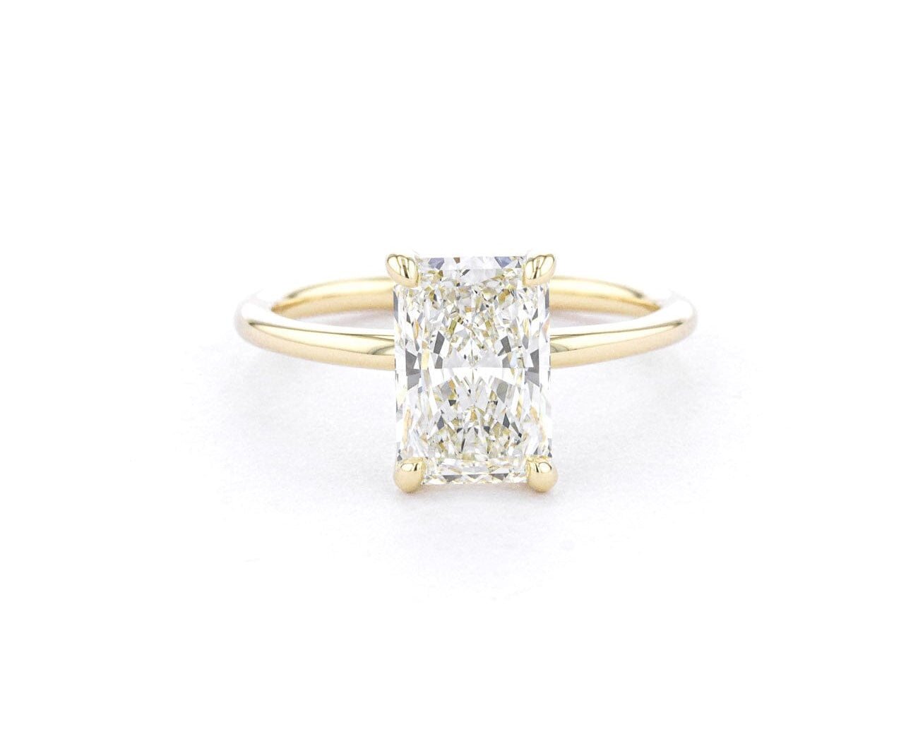 1.6mm Caraline Radiant High Polish Engagement Rings Princess Bride Diamonds 