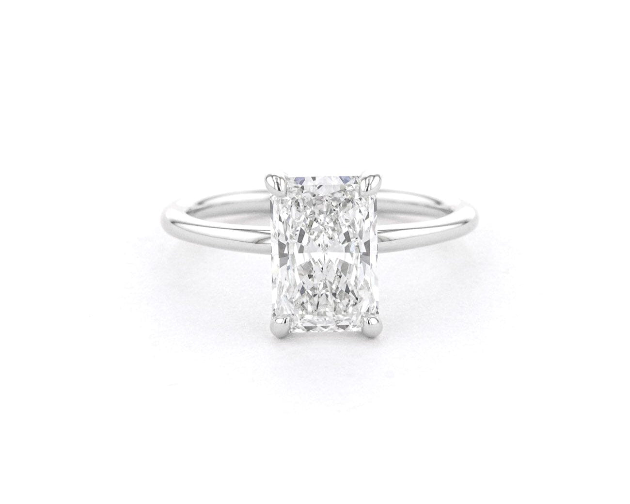 1.6mm Caraline Radiant High Polish Engagement Rings Princess Bride Diamonds 