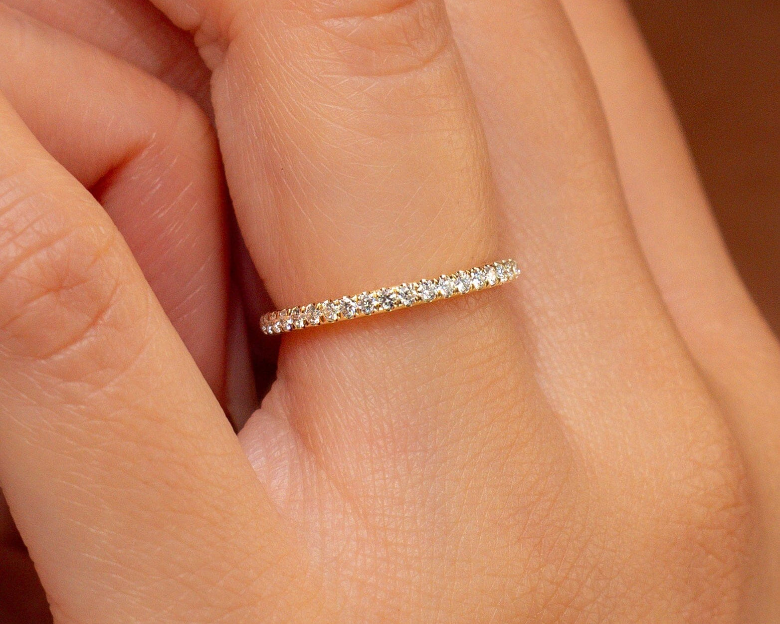 1.6mm Core Pavé Diamond Ring Rings Princess Bride Diamonds 