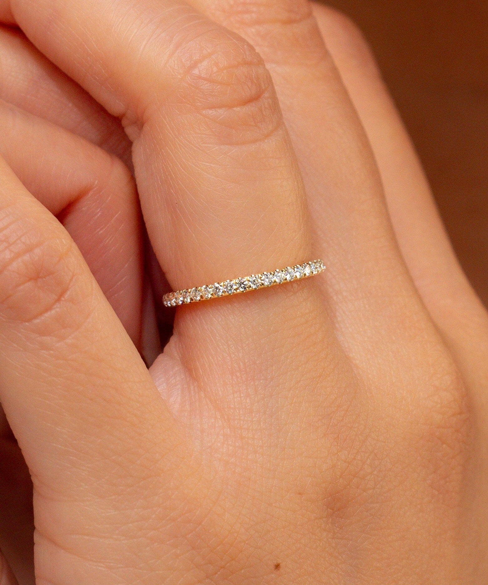 1.6mm Core Pavé Diamond Ring Rings Princess Bride Diamonds 