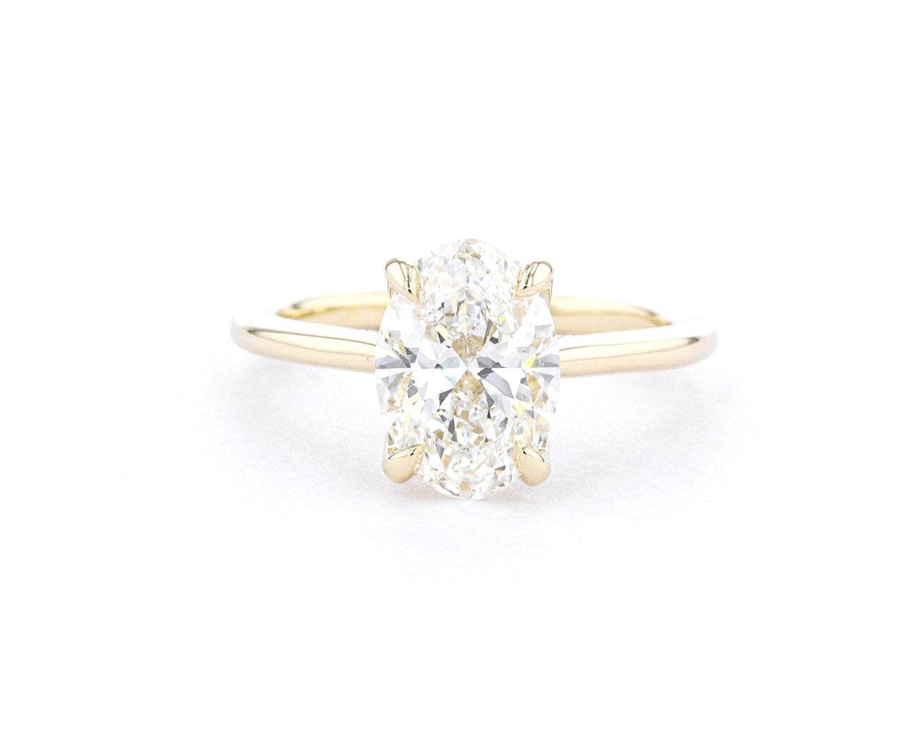 1.6mm Isabela Oval High Polish Engagement Rings Princess Bride Diamonds 