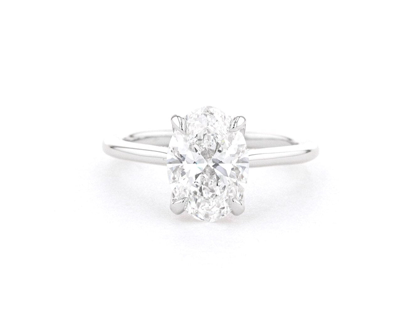 1.6mm Isabela Oval High Polish Engagement Rings Princess Bride Diamonds 
