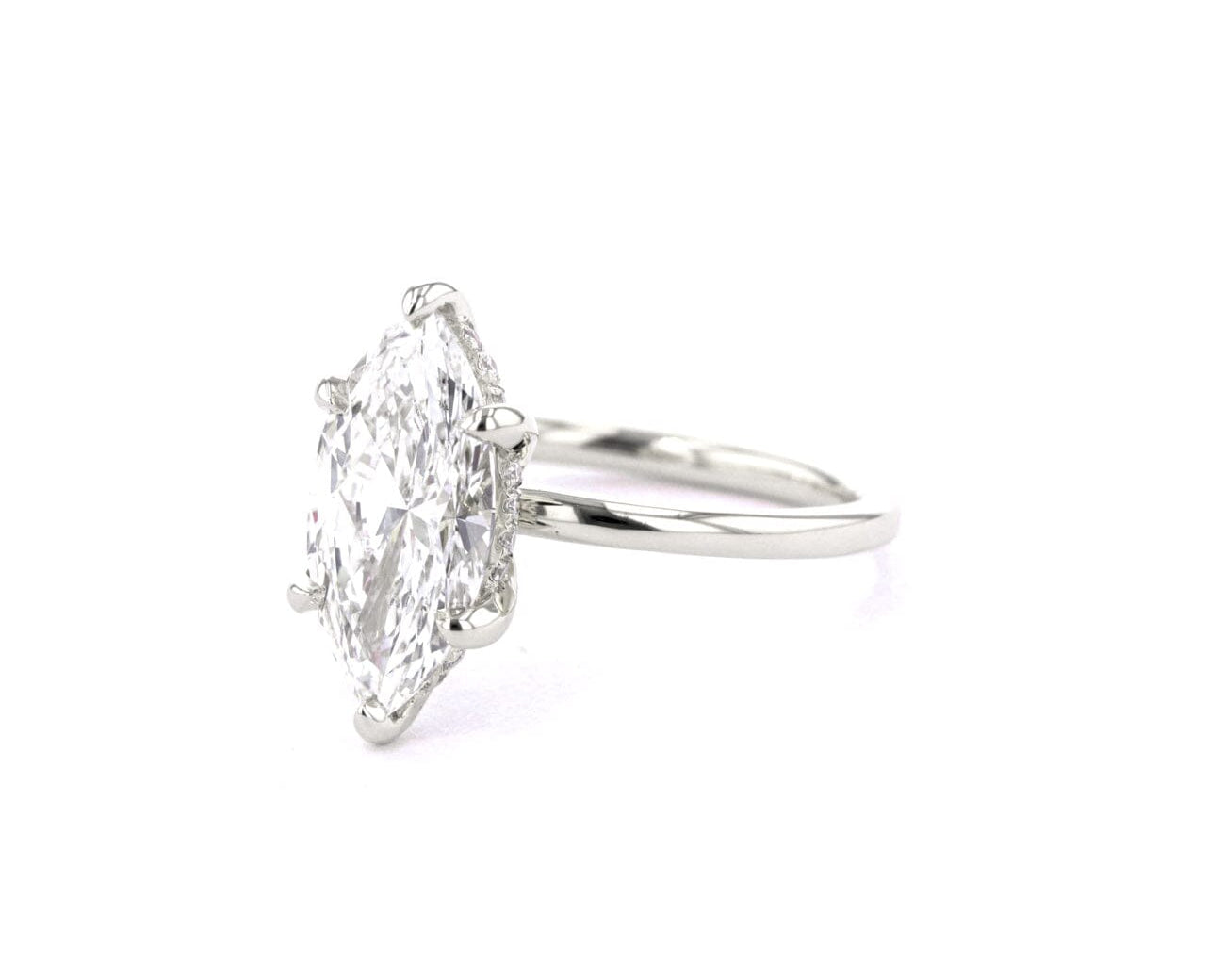 1.6mm Kayla Marquise High Polish Engagement Rings Princess Bride Diamonds 
