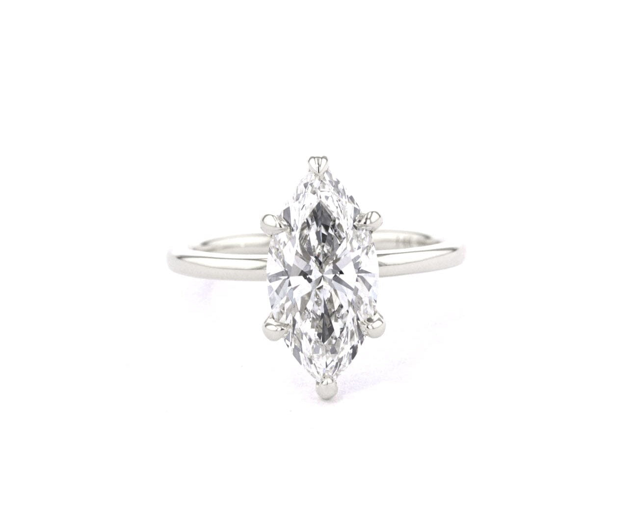 1.6mm Kayla Marquise High Polish Engagement Rings Princess Bride Diamonds 