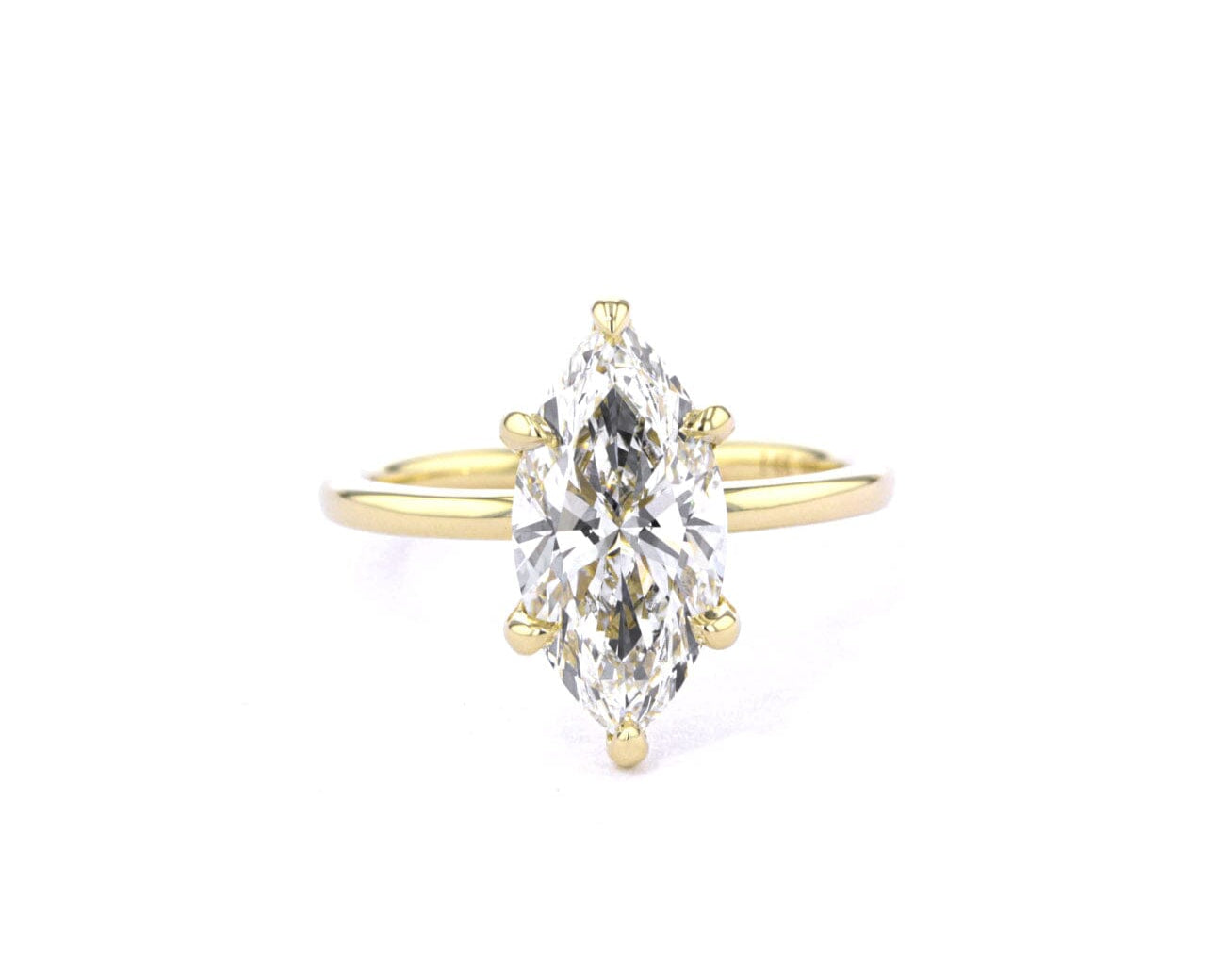 1.6mm Kayla Marquise High Polish Engagement Rings Princess Bride Diamonds 