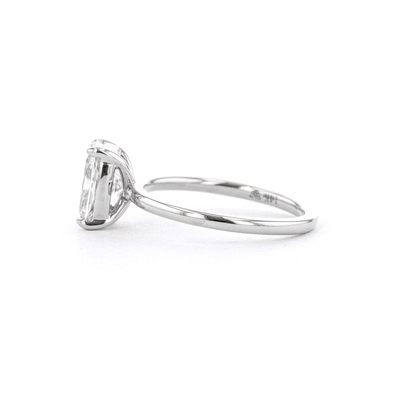 1.6mm Leah Elongated Cushion High Polish Engagement Rings Princess Bride Diamonds 